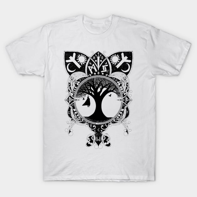 Odin Learning the Runes T-Shirt by Art of Arklin